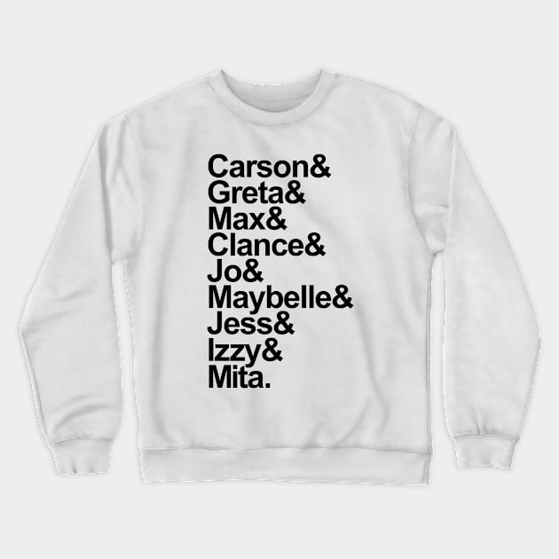 A League of Their Own (2022) Character List (Black) Crewneck Sweatshirt by brendalee